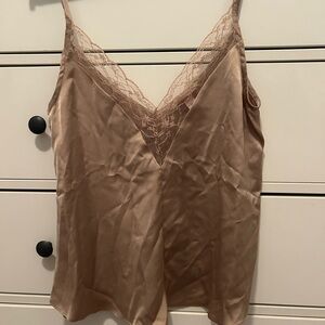 Elegant Lace Trim Satin Camisole